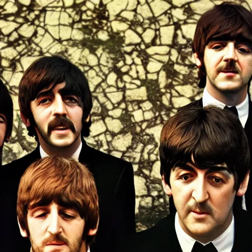 Prompt: The Beatles Album Cover, realistic, hyperrealistic, highly detailed, very detailed, ultra detailed, HD quality, 4k resolution, 8k resolution, trending on Artstation