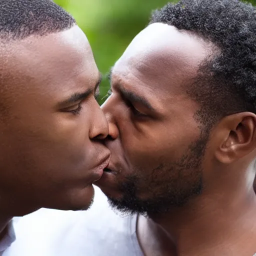 Image similar to two black men kissing