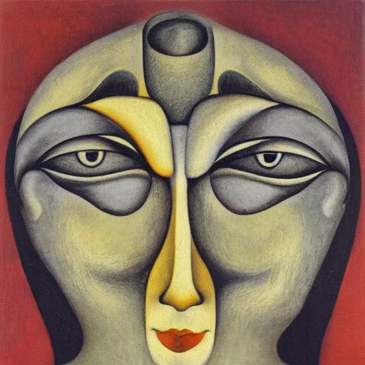 Image similar to floral face portrait by leonetto cappiello and wojciech siudmak and ernst fuchs, anni albers, oil on canvas