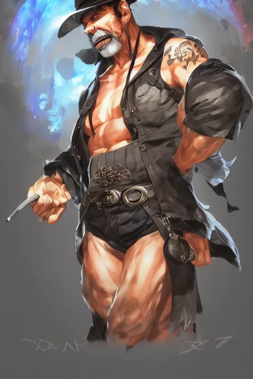 Image similar to Don Ramón from in a blade and soul spinoff artbook rendered by the artist Taran Fiddler, Joe Madureira,Nadezhda Tikhomirova, Jiyun Chae, Lê Long, trending on Artstation by Hyung tae Kim, artbook, Stanley Artgerm Lau, WLOP, Rossdraws , James Gurney