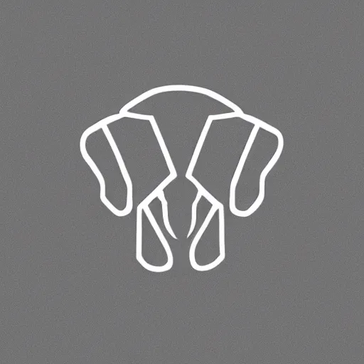 Prompt: minimal geometric elephant logo by karl gerstner, monochrome, symmetrical