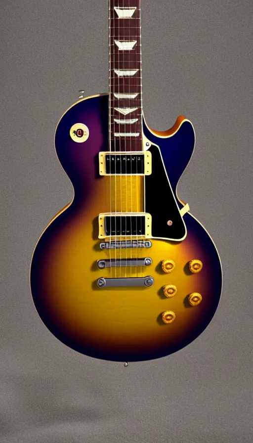 Image similar to gibson les paul vintage sunburst, 3 d hyperrealistic 8 k image style, detailed render, studio photograph