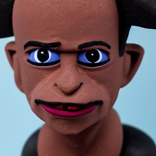 Image similar to a cartoon claymation sculpture close up of Playboi Carti