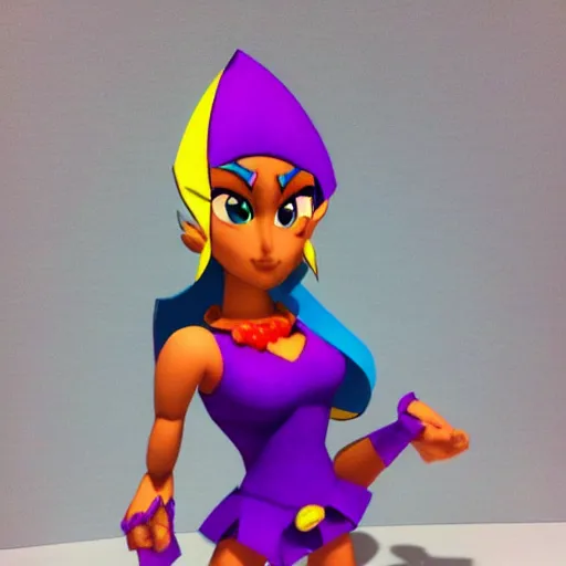 Image similar to a paper model of shantae, paper modeling art.