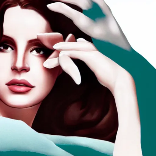 Image similar to Lana del rey in a hand cream commercial, photorealistic, detailed, studio