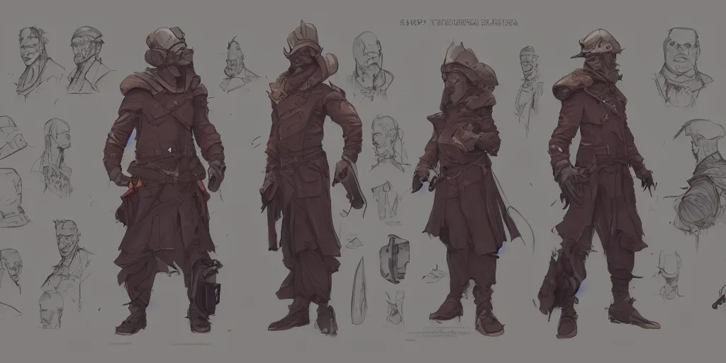 Image similar to ship captain character design, character sheet, Moebius, Greg Rutkowski, Zabrocki, Karlkka, Jayison Devadas, Phuoc Quan, trending on Artstation, 8K, ultra wide angle, zenith view, pincushion lens effect