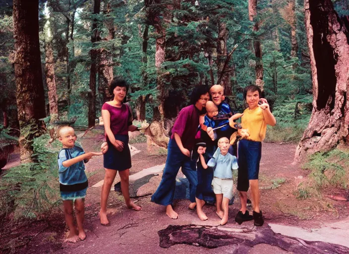 Prompt: photo of a family vacation to most liminal space in the world, fujifilm velvia 5 0, color photography, sigma 2 8 mm