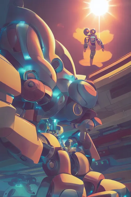 Image similar to metabots medabots medarotto medarot robot minimalist comics, behance hd by jesper ejsing, by rhads, makoto shinkai and lois van baarle, ilya kuvshinov, rossdraws global illumination ray tracing hdr radiating a glowing aura