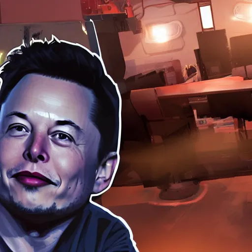 Image similar to elon musk in the style of the game life is strange