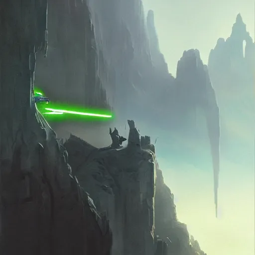 Prompt: Yoda wearing blue sunglasses, matte painting by Greg Rutkowski