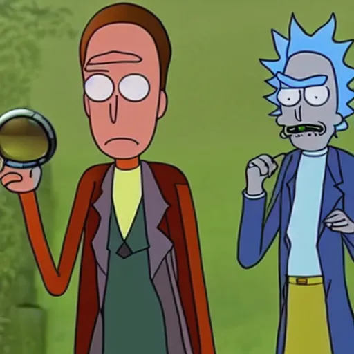 Image similar to live action rick and morty