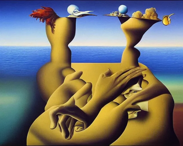 Prompt: the best surrealist masterpiece of all times by the biggest surrealist master painter, surrealist elements, surrealist atmosphere, surrealism, hypersurrealism, surrealistic