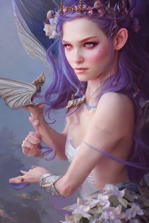 Image similar to fairy princess, highly detailed, d & d, fantasy, highly detailed, digital painting, trending on artstation, concept art, sharp focus, illustration, art by artgerm and greg rutkowski and magali villeneuve