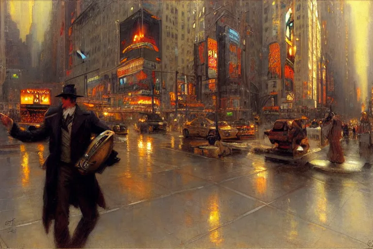 Image similar to nyc, painting by gaston bussiere, craig mullins, j. c. leyendecker, tom of finland