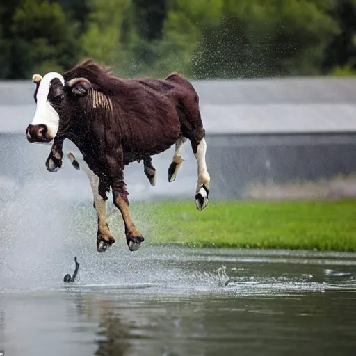 Image similar to a moomoo doing a boingboing over the splish splash