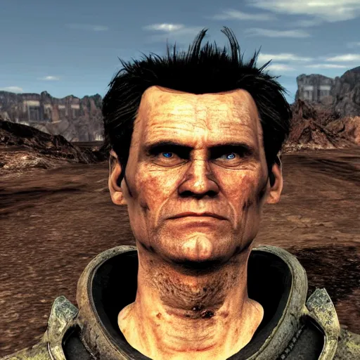 Image similar to jim carrey in fallout new vegas, game still