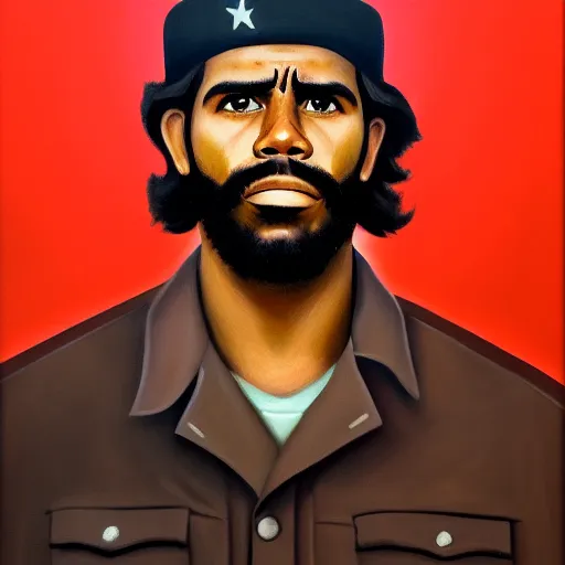 Prompt: kyrie irving as che guevara, guerilla heroico, oil on canvas by william sidney mount, digital art, trending on artstation