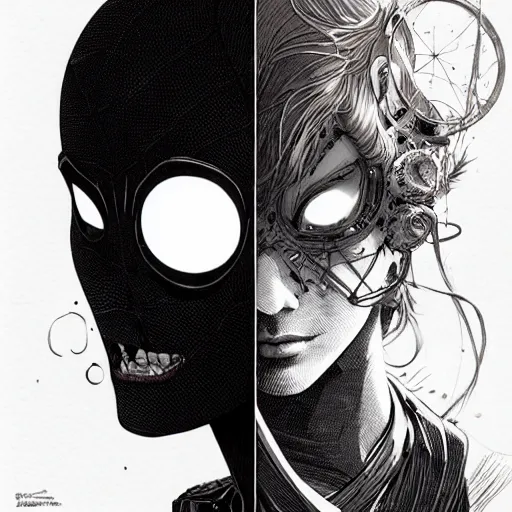 Image similar to portrait top light, by killian eng and joe fenton and martin deschambault and conrad roset, inspired by spider - man, etching, fine, sharp high detail,