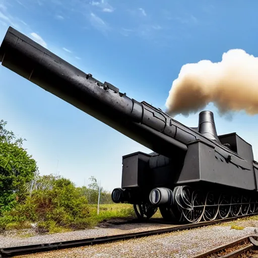 photo of Schwerer Gustav german ww2 railroad gun in