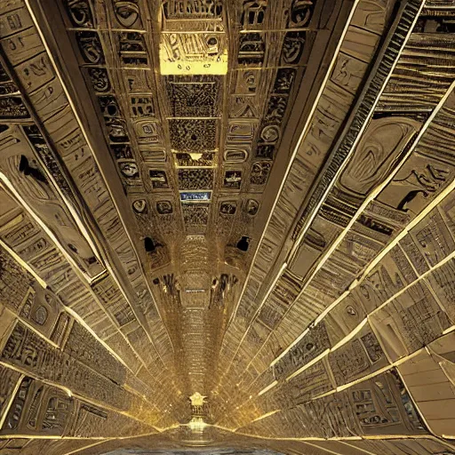 Image similar to a scene of a beautiful intricate epic futuristic hyper detailed cyber sphynx of egypt, cinematic lighting taken from the ground looking up