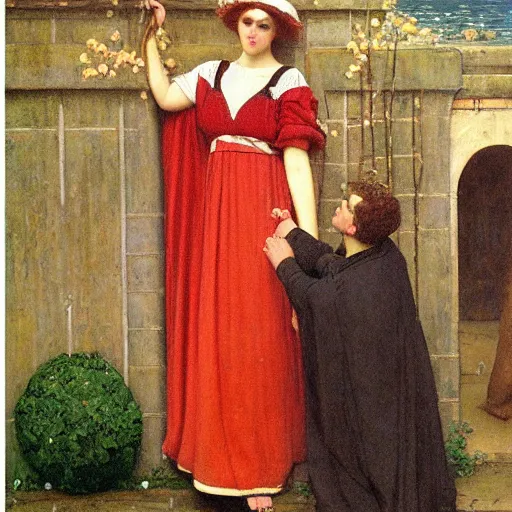 Image similar to painting by edmund leighton, 1902