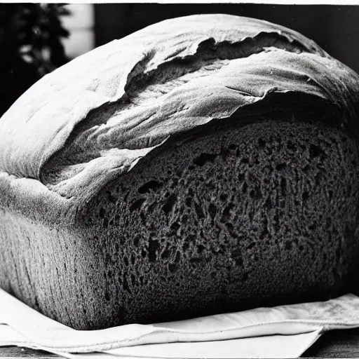 Image similar to biggest loaf of bread in history, old black and white photo