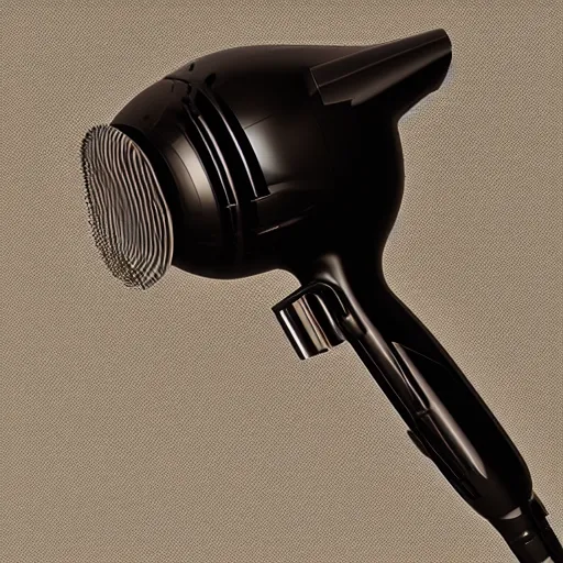 Image similar to hair dryer sideview, industrial design, highly detailed, rendered, keyshot, unreal engine, hard shadows, cinematic light, dynamic lines, 4 k