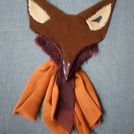 Prompt: \'fox head stole\', fashion design