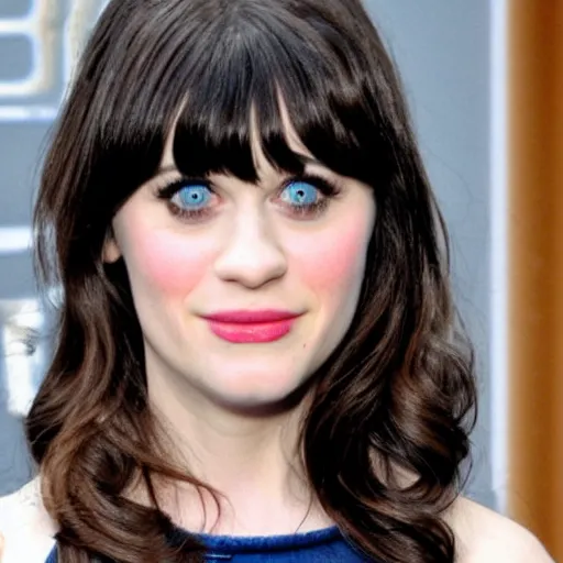 Image similar to Zooey Deschanel has weird eyes and probably hates what people are doing with her likeness