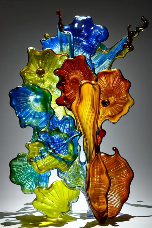 Prompt: glass work of walter white dabbing, by harvey littleton, by vera liskova, by lino tagliapietra, by dale chihuly, beautiful composition