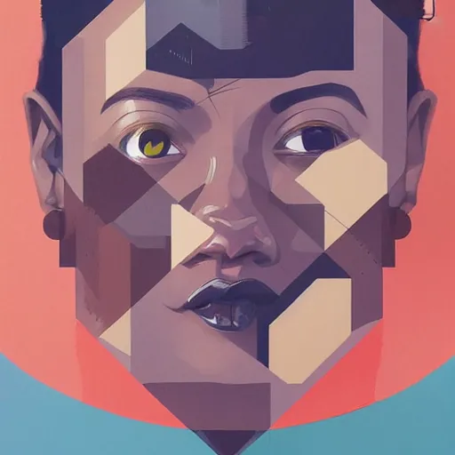 Prompt: ness profile picture by sachin teng, asymmetrical, organic painting, matte painting, geometric shapes, hard edges, graffiti, street art : 2 by sachin teng : 4