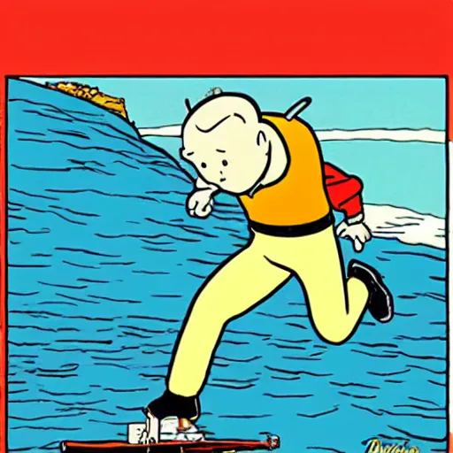 Image similar to a tintin cartoon in canada by herge