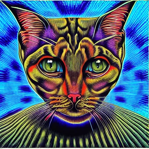 Image similar to Alex Grey Cat