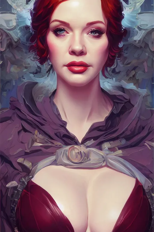 Image similar to christina hendricks by artgerm, tooth wu, dan mumford, beeple, wlop, rossdraws, james jean, marc simonetti, artstation giuseppe dangelico pino and michael garmash and rob rey and greg manchess and huang guangjian and makoto shinkai