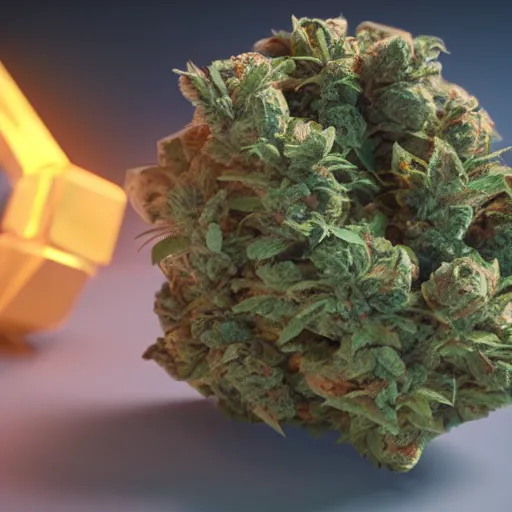 Image similar to a brick of cannabis marijuana, beautiful, octane render, nug pic, ray tracing, 8 k, unreal engine 5