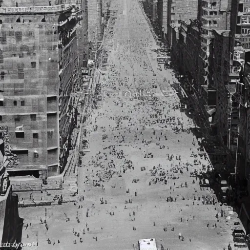 Prompt: A photo of the great pyramids of Egypt looking down Broadway Ave in the middle of NYC