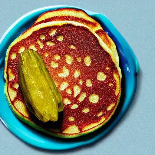 Prompt: a hybrid pancake pickle