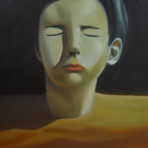 Image similar to loneliness, oil on canvas