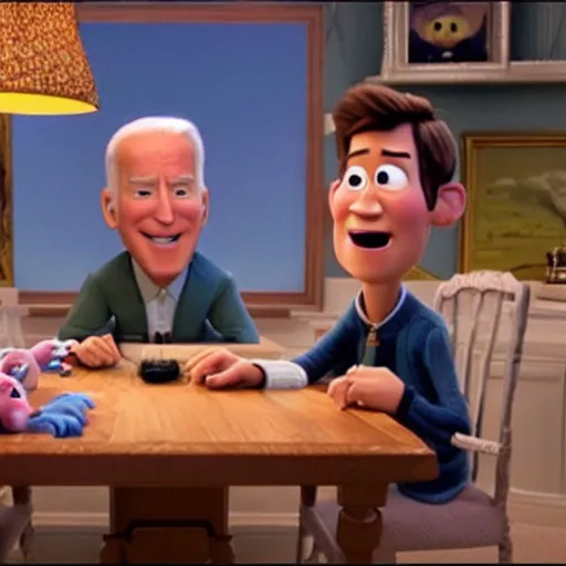 Prompt: pixar movie about joe biden