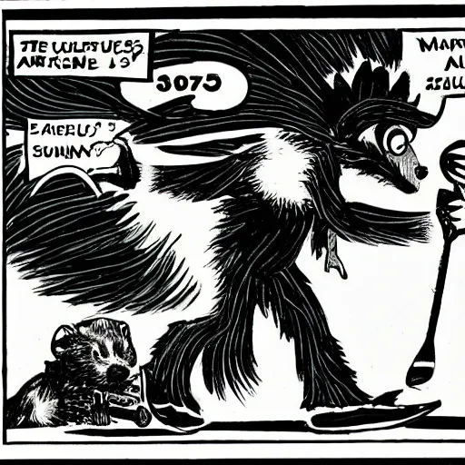 Image similar to comic about skunks by Harvey Kurtzman, 1969.