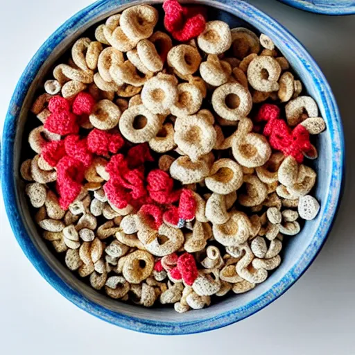 Image similar to a bowl filled with tiny bowls of cereal