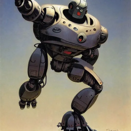 Image similar to portrait of a robot by frank frazetta in the style of frank frazetta