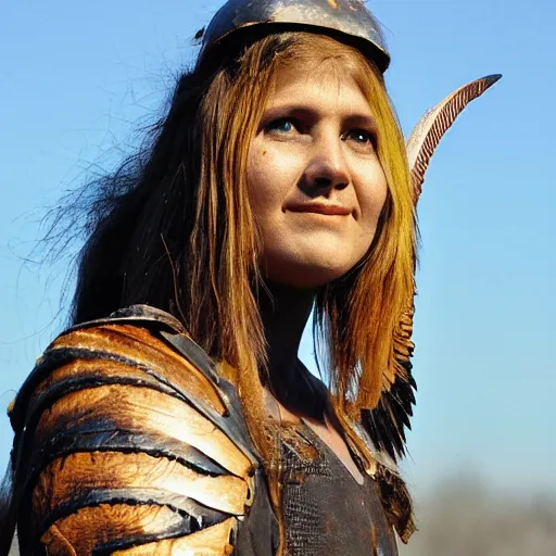 Image similar to photo of a winged female warrior