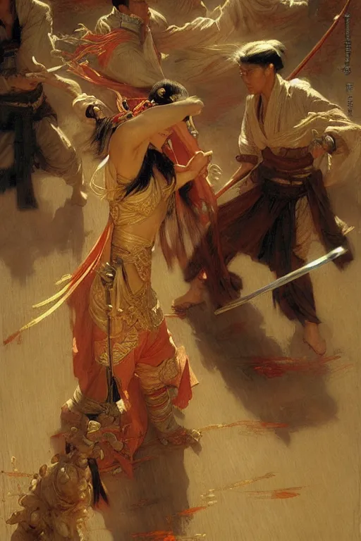 Image similar to wuxia, painting by gaston bussiere, craig mullins, j. c. leyendecker