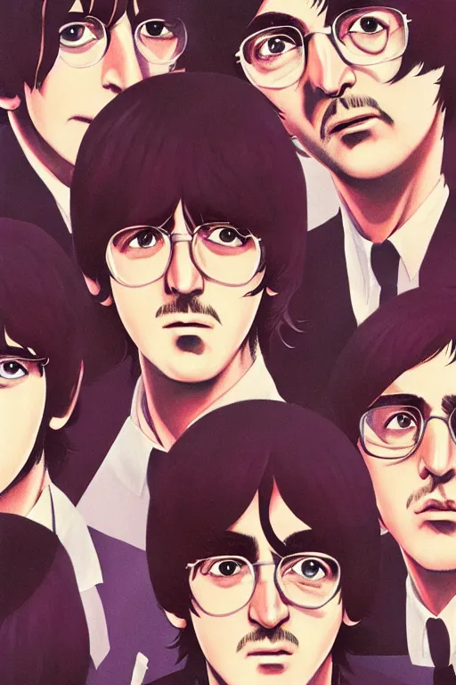 Image similar to the beatles, manga cover art, detailed color portrait, artstation trending, 8 k, greg rutkowski