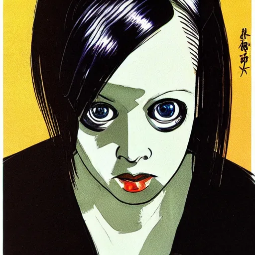 Prompt: Twiggy portrait, by Otomo Katsuhiro, character concept art