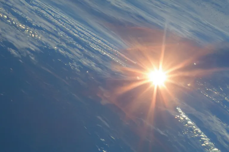 Image similar to photo of sun on earth horizon from the international space station