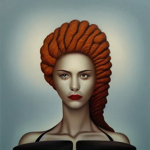 Image similar to very detailed, behance contest winner, airbrush art, pop surrealism, minimalist, detailed painting, an ultrafine detailed painting by rafal olbinski, skeuomorphic, a painting of a woman