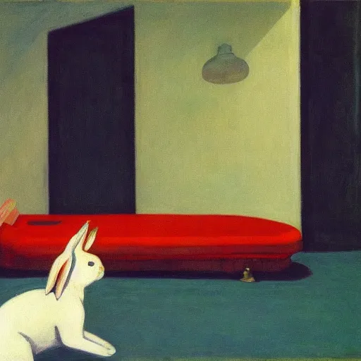 Image similar to a rabbit by edward hopper