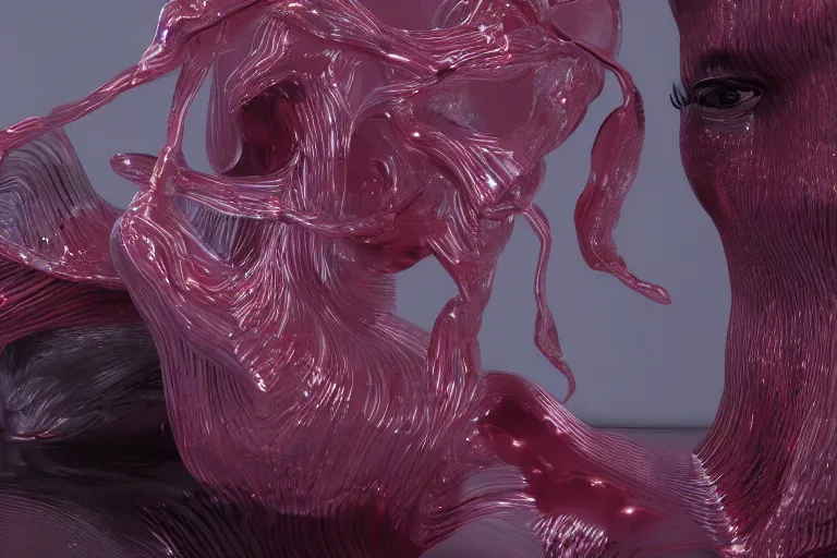 Image similar to Painful pleasures by Lynda Benglis, octane render, transparent, 4k, 8k